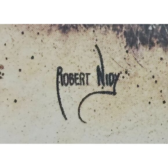 Vintage Robert Nidy Barn & Windmill Framed Print w/ Rustic Wooden Frame 8.5x10.5 - Picture 2 of 6